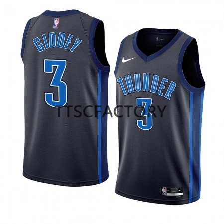 Maglia NBA Oklahoma City Thunder Josh Giddey 3 Nike 2022-23 City Edition Nero Swingman - Uomo